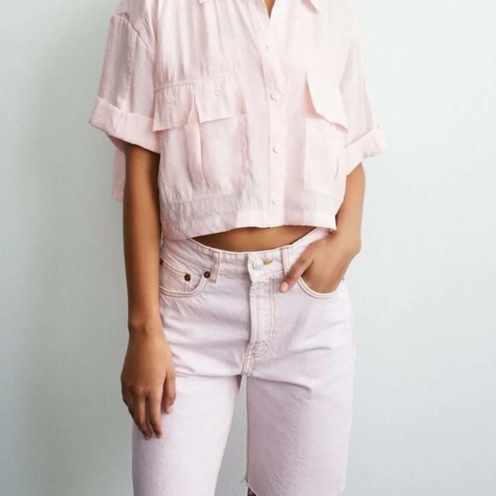 NEW ZARA SOLID COLOR STRAIGHT CUT SHORTS - Picture 6 of 10